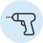 A graphic of an electric screwdriver, to portray building products and product installation