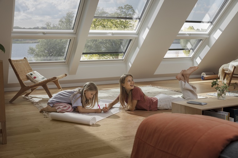 velux jumta logi, velux žalūzijas, mācības, bērni