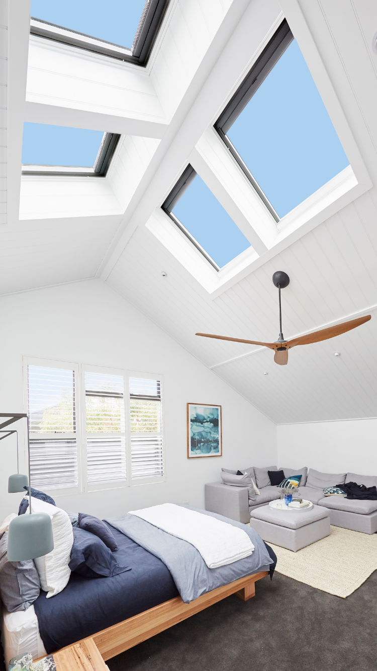 skylights over bedroom attic convert