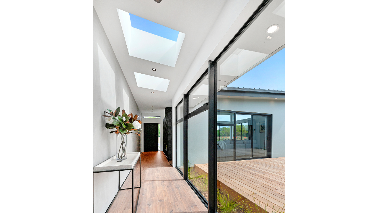 skylights in hallway garden