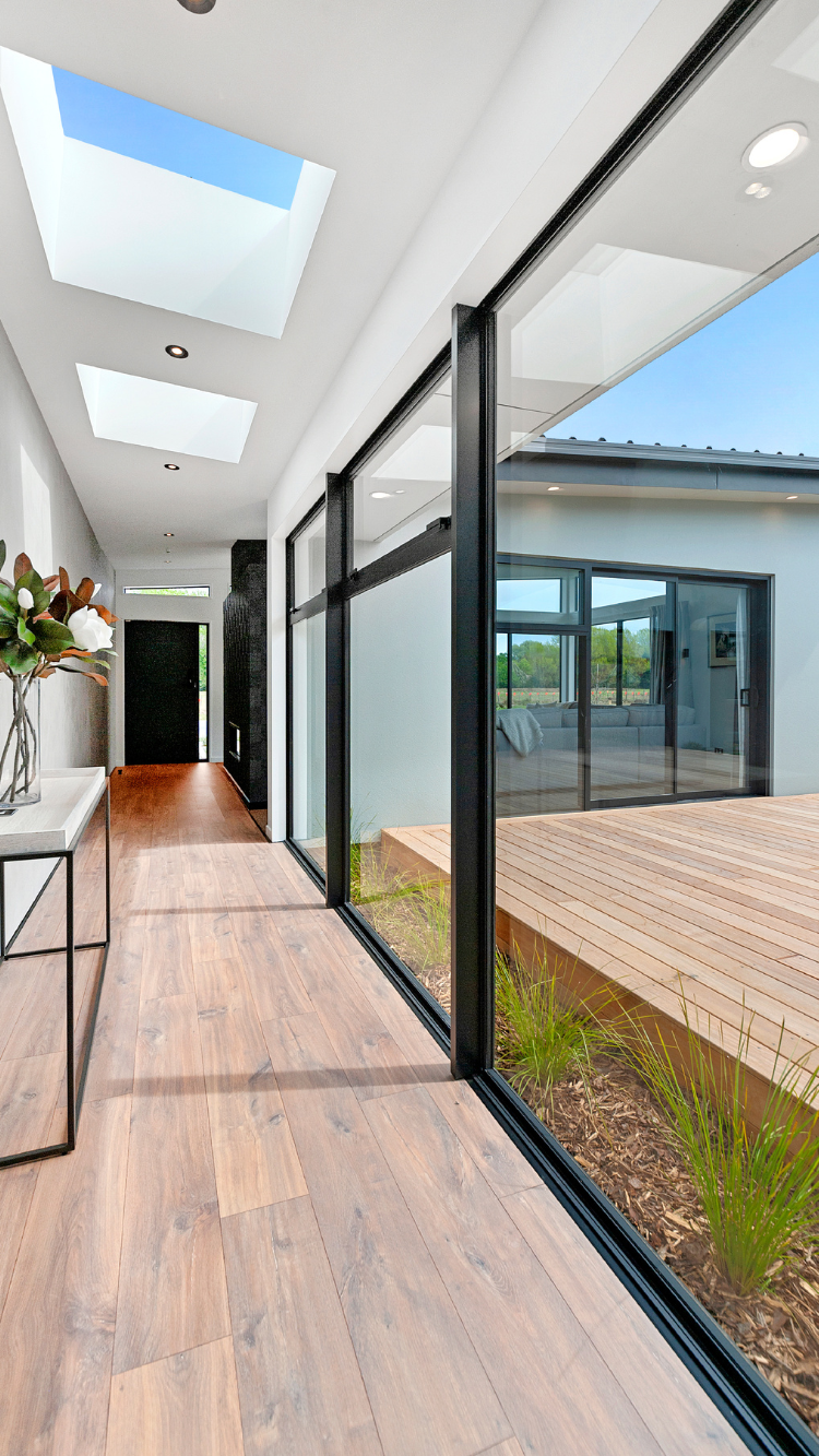 skylights in hallway garden