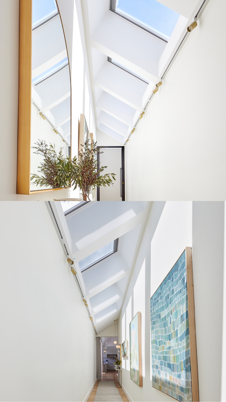 skylight bright hallway