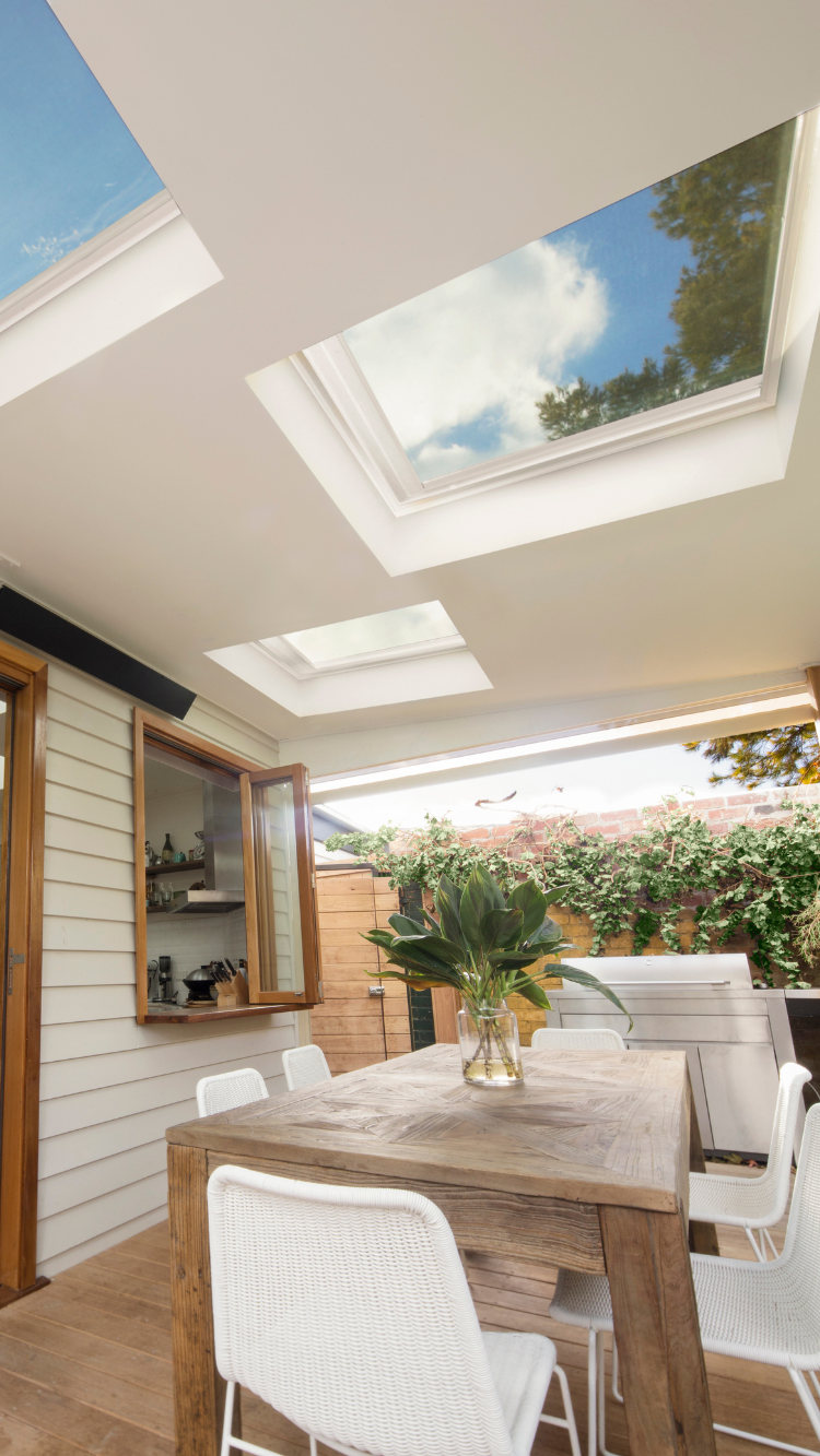 skylights over verandah flat