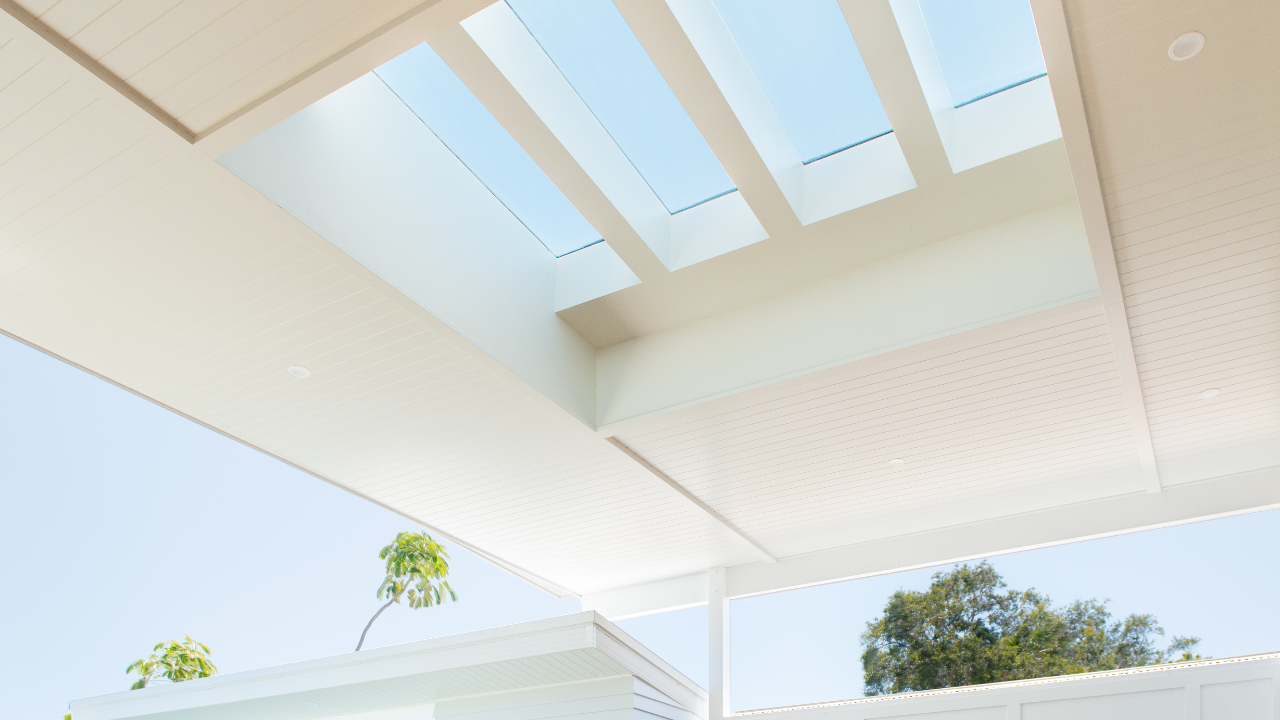 4 skylights on verandah ceiling