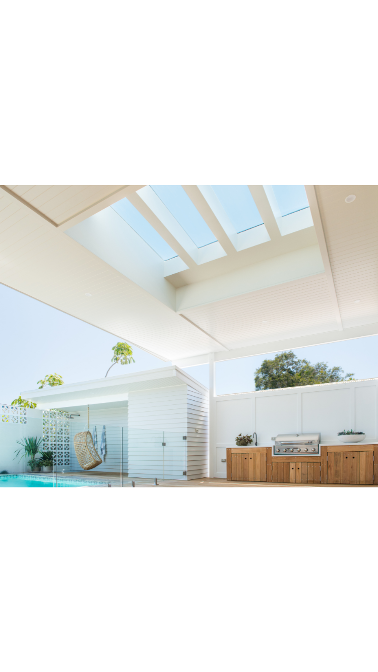 4 skylights on verandah ceiling