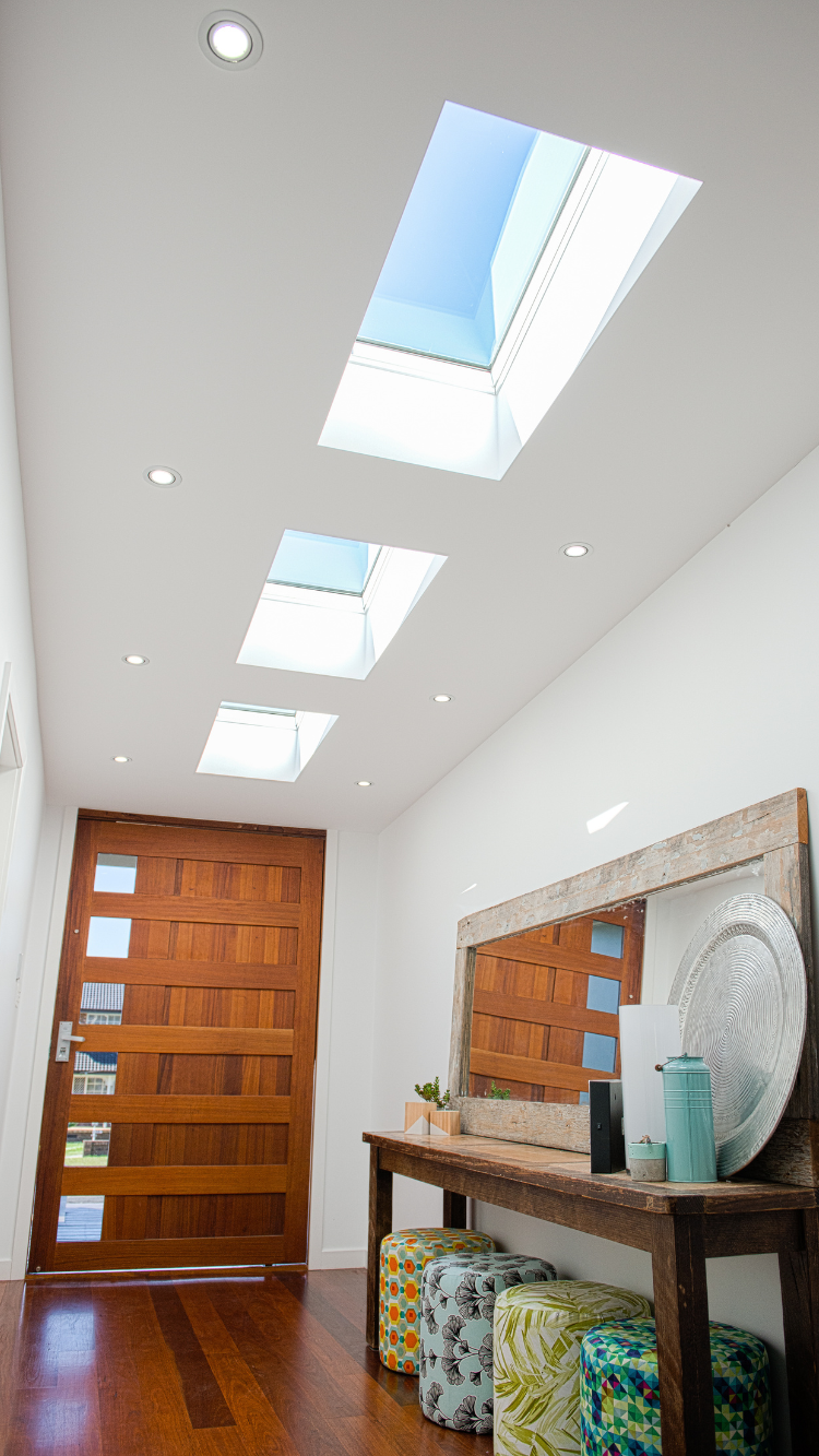 Multiple skylights hallway