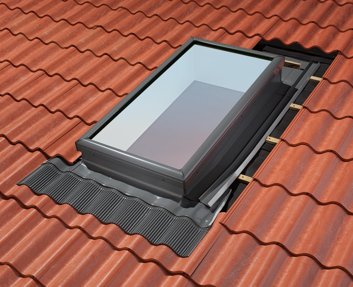 VELUX Deck Mount Tile Roof Aluminum Flashing Kit for Skylights VELUX Deck Mount Tile Roof Aluminum Flashing Kit for Skylights
