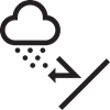 A graphic with a storm outside a closed skylight
