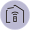 A graphic of a remote inside a home with a skylight in the roof