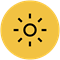 A graphic of a sun showing how VELUX Skylight Systems benefit customers with natural light