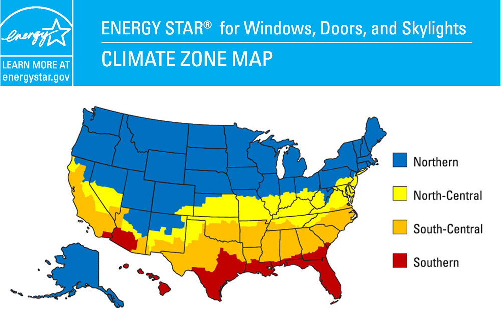 A map of the USA ENERGY STAR 7.0 criteria by climate zone, effective October 23, 2023