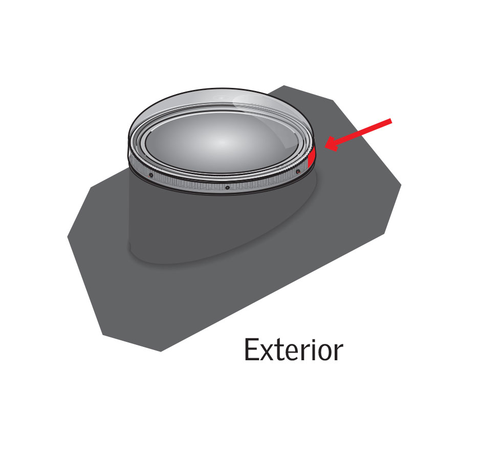 A VELUX USA sun tunnel from the exterior view